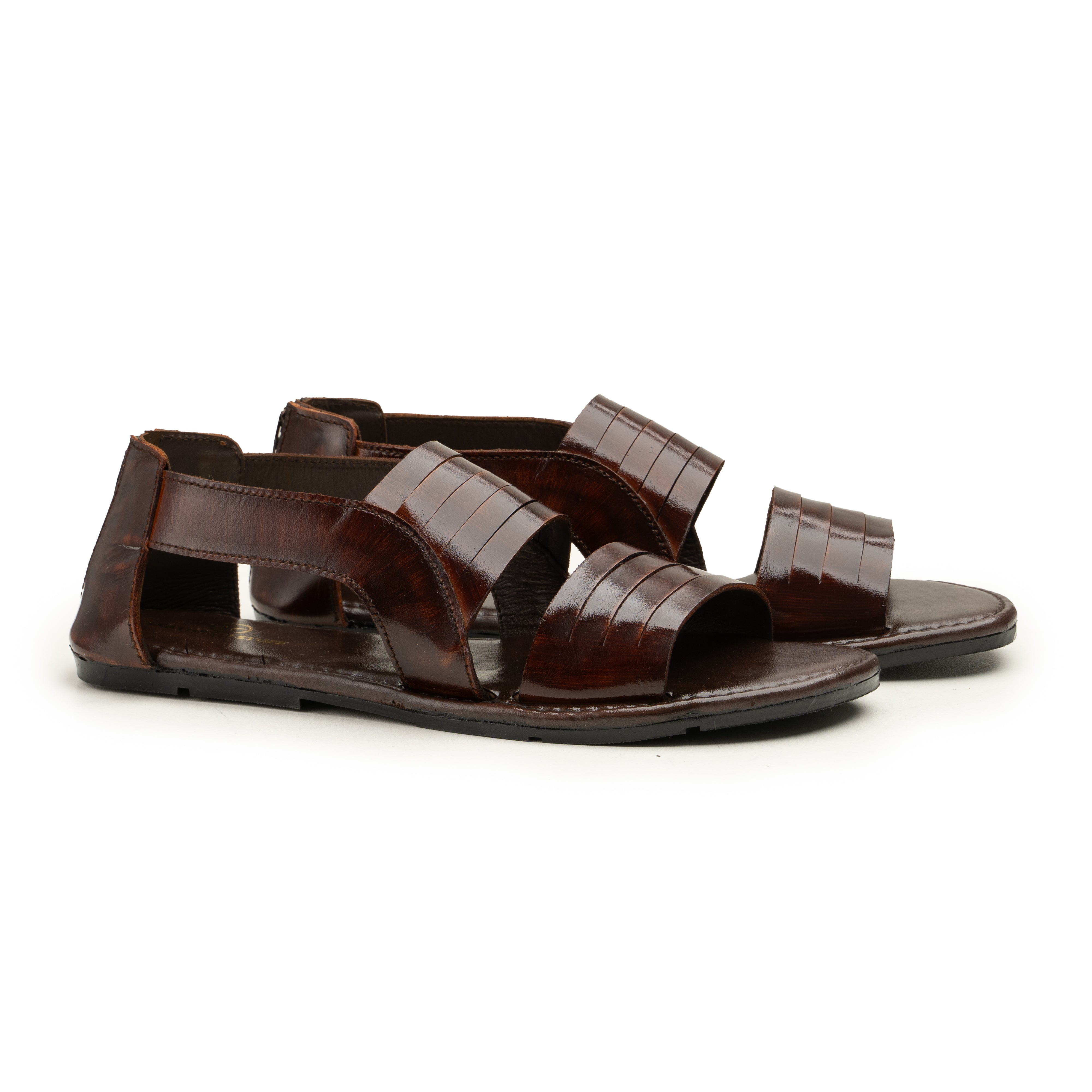 ZIPPER SANDAL BROWN