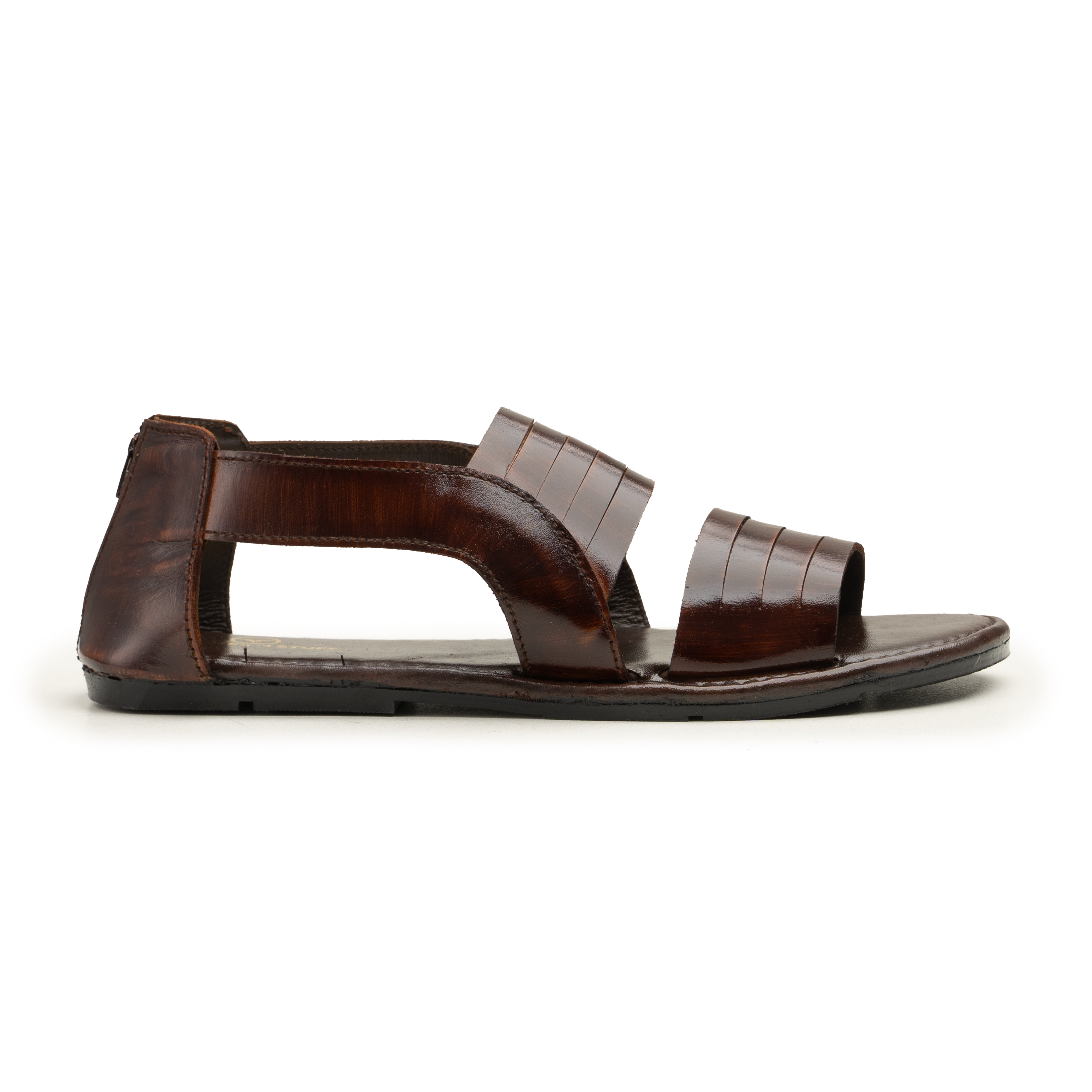 ZIPPER SANDAL BROWN